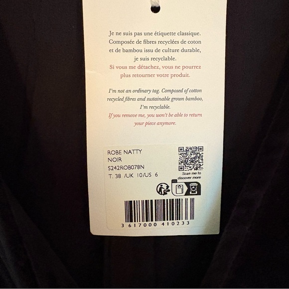 New Sezane Natty mini dress in black velvet - Picture 4 of 7